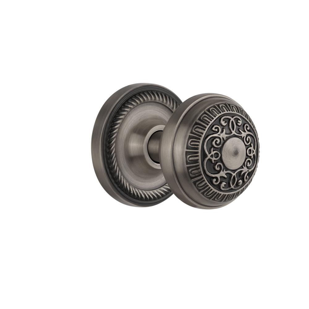 Nostalgic Warehouse ROPEAD Privacy Knob Rope rosette with Egg and Dart Knob in Antique Pewter